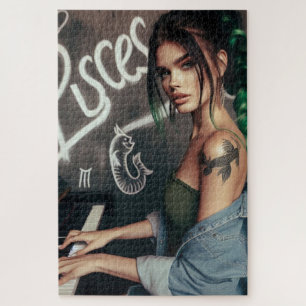 Puzzle Pisces Zodiac Músico Piano