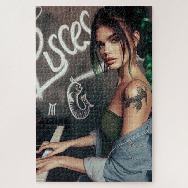 Puzzle Pisces Zodiac Músico Piano (Vertical)