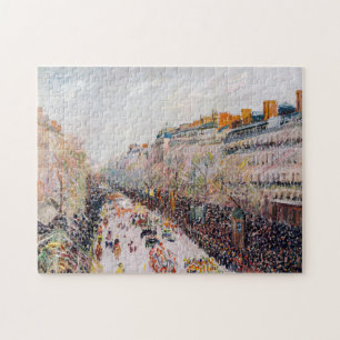 Puzzle Pissarro - Montmartre, Mardi Gras en el Bulevar