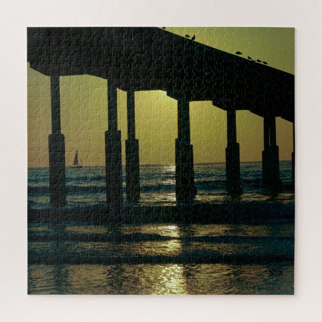 Puzzle Pista de playa Sunset Ocean de San Diego Californi (Vertical)
