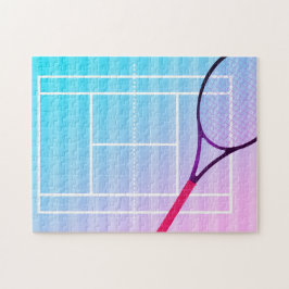 Puzzle Pista de tenis raqueta Chicas Deportes Pink Purple