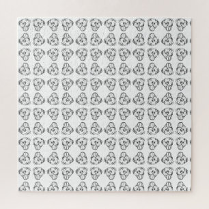 Puzzle pitbull dibujar simples amantes del perro blanco n