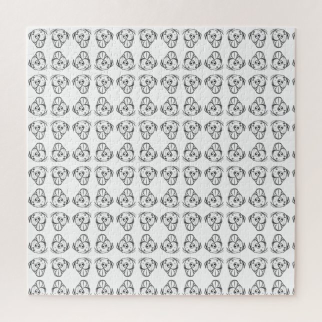 Puzzle pitbull dibujar simples amantes del perro blanco n (Vertical)