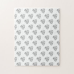 Puzzle pitbull dibujar simples amantes del perro blanco n