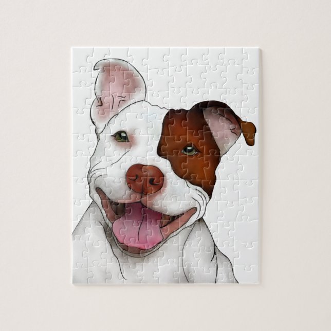 Puzzle Pitbull sonriente feliz (Vertical)
