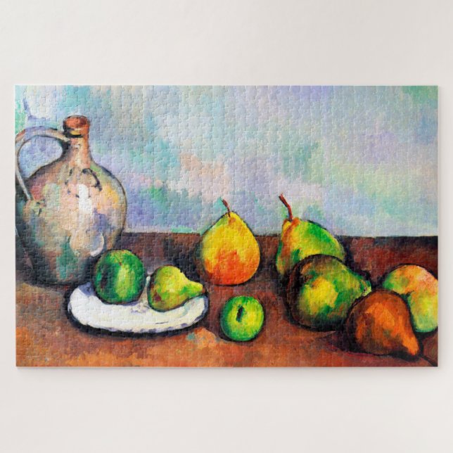 Puzzle Pitcher and Fruit, Paul Cezanne (Horizontal)