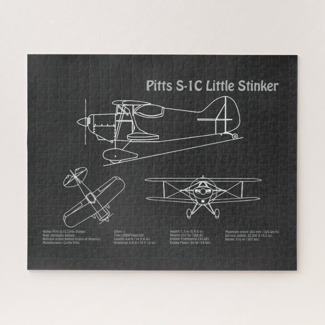 Puzzle Pitts S-1C - Planes de diseño aéreo PD (Horizontal)