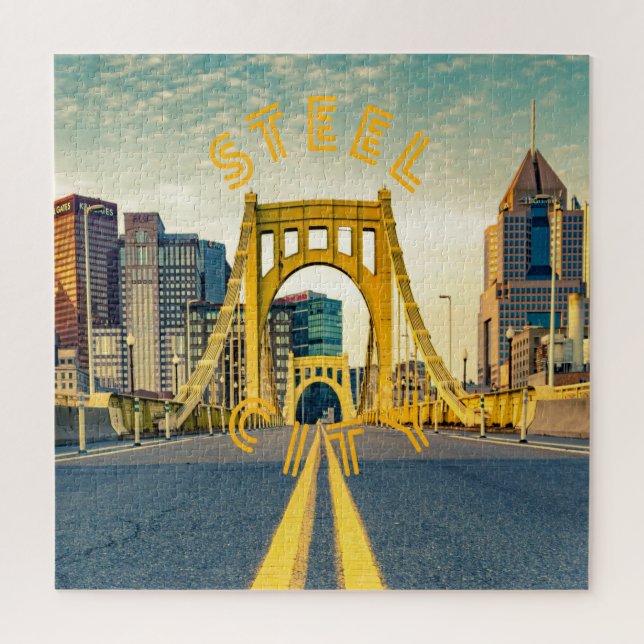 Puzzle Pittsburgh Steel City Skyline Bridge Pennsylvania (Vertical)