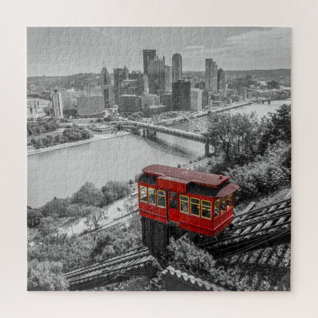 Puzzle Pittsburgh Steel City Skyline Incline Photography (Vertical)