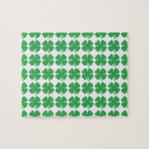 Puzzle Pixel Lucky Four Leaf Clover de 8 bits