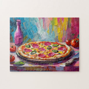 Puzzle Pizza Colorful Moderno Abstract Art