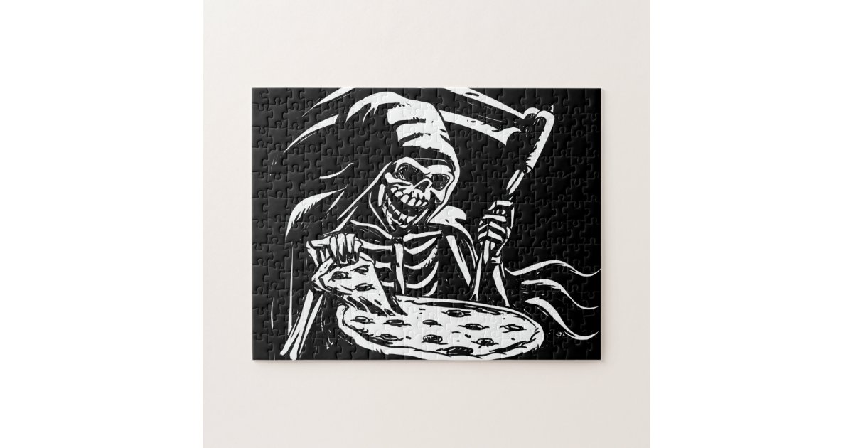 Puzzle Pizza de pañales grises - blanco y negro Puzzle Pizza de pañales grises - blanco y negro