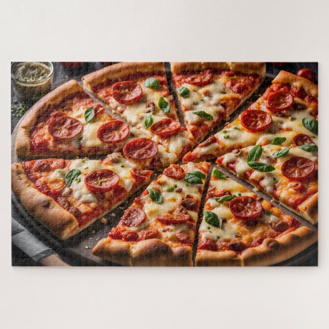 Puzzle Pizza de Pepperoni y Queso (Horizontal)