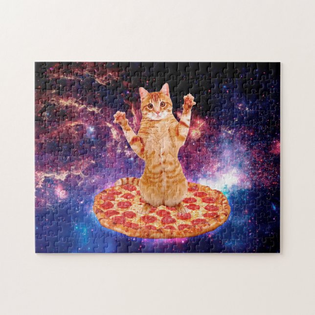 Puzzle Pizza espacial gato (Horizontal)