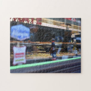 Puzzle Pizza Shop Reflection Midtown Manhattan New York