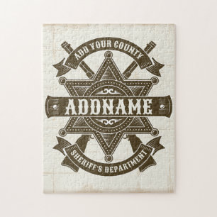 Puzzle Placa personalizada de rifles de alguacil adjunto 