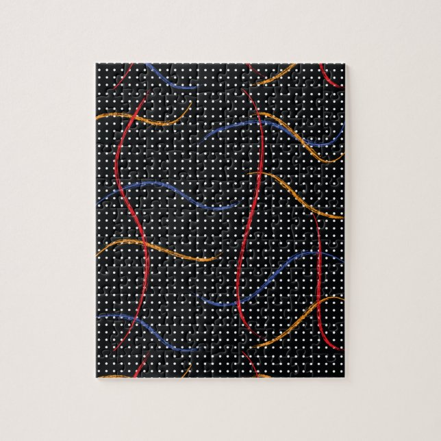 Puzzle Placa y puntos de pintura retro (Vertical)