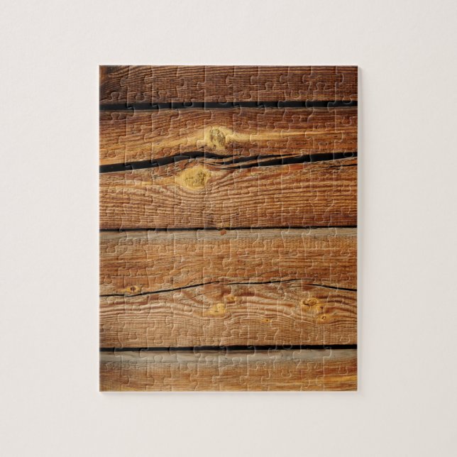 Puzzle Placas de grano de madera de estilo rústico Diseño (Vertical)
