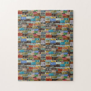 Puzzle Placas de licencia de época