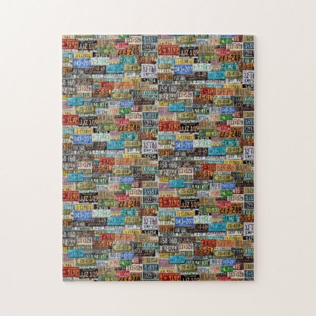 Puzzle Placas de licencia de época (Vertical)