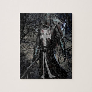 Puzzle Plaga abstracta del caballero negro de la fantasí