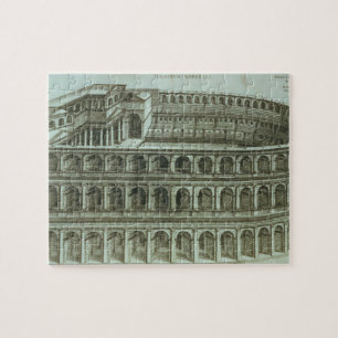 Puzzle Plan del teatro de Marcelo, Roma, 1558 (engr