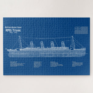Puzzle Planes de plan del buque Titanic RMS ABD