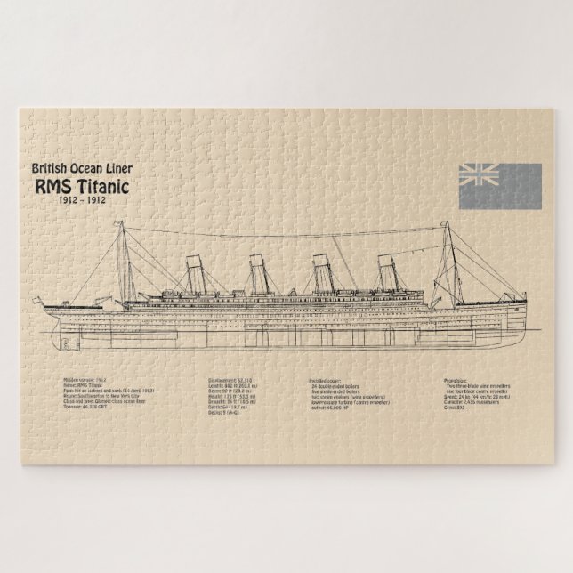 Puzzle Planes de trazado de buques Titanic RMS SD (Horizontal)