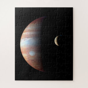 Puzzle Planeta gigante del gas Júpiter y luna galileña Io