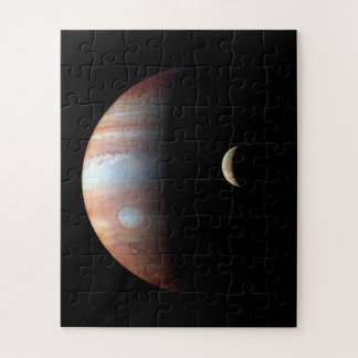 Puzzle Planeta gigante del gas Júpiter y luna galileña Io
