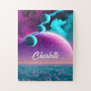 Puzzle Planetas cósmicos en el universo del misterio mági