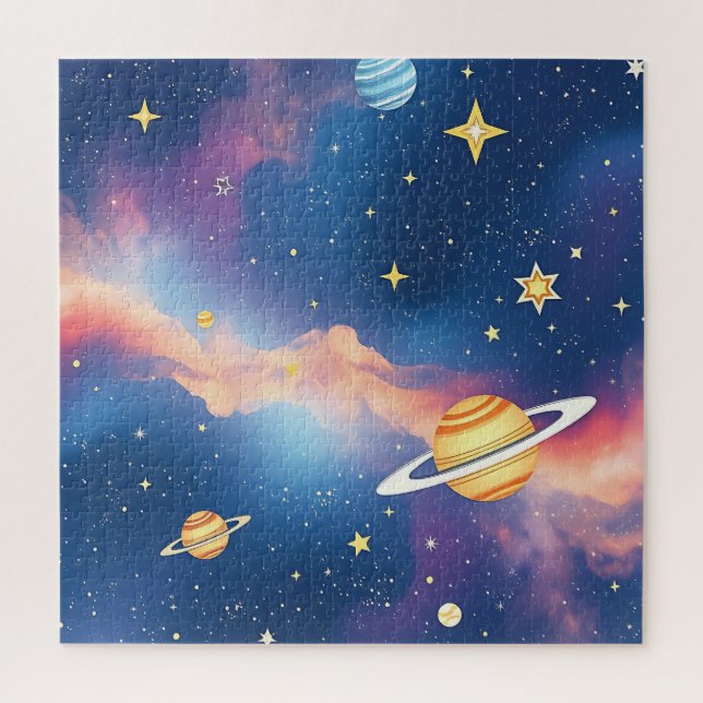Puzzle Planetas Estrellas Patrón Galaxia Soñadora (Vertical)