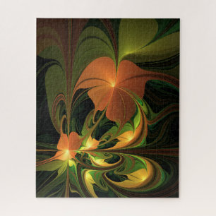 Puzzle Planta de fantasía Resumen Fractal Verde Rust Brow