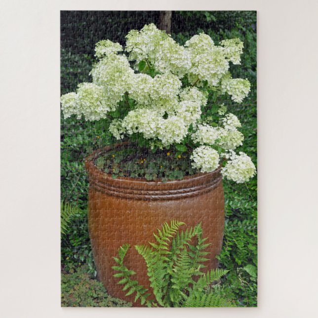 Puzzle Plantador de flores de horangea blanca (Vertical)