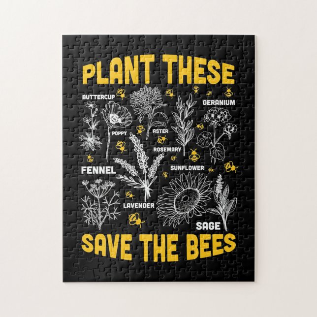 Puzzle Plantar esto salva a las abejas (Vertical)