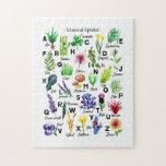 Puzzle Plantas florales alpinas botánicas modernas<br><div class="desc">Este moderno rompecabezas floral botánico con letras mayúsculas es un regalo perfecto. Ideal para los amantes de las plantas,  los jardines,  los bosques o la naturaleza.</div>