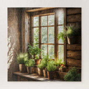 Puzzle Plantas Potables En Una Ventana Soleada