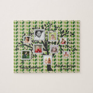 Puzzle Plantilla de árbol de familia de collages de fotos