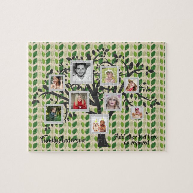 Puzzle Plantilla de árbol de familia de collages de fotos (Horizontal)