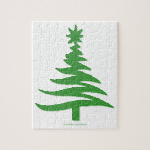 Puzzle Plantilla de árbol de Navidad verde