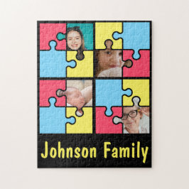 Puzzle Plantilla de Collage de fotos familiar Keepsake 4 