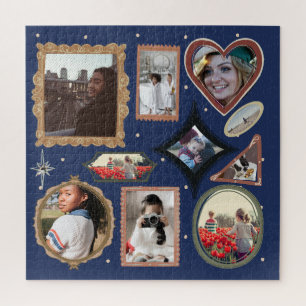 Puzzle Plantilla de collage de fotos personalizadas retro