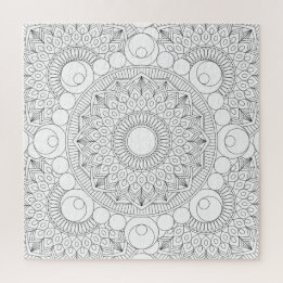 Puzzle Plantilla de color de Mandala geométrica para líne