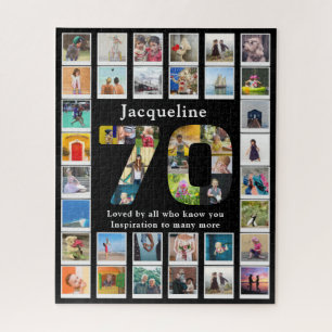 Puzzle Plantilla de foto familiar para el 70 cumpleaños e