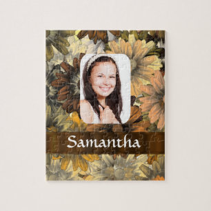 Puzzle Plantilla de foto personalizada con motivos floral