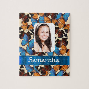 Puzzle Plantilla de fotografía de collage de mariposa