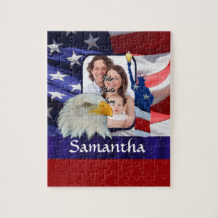Puzzle Plantilla de fotografía de Estados Unidos Patrióti