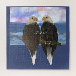 Puzzle Plantilla de texto personalizado de dos águilas