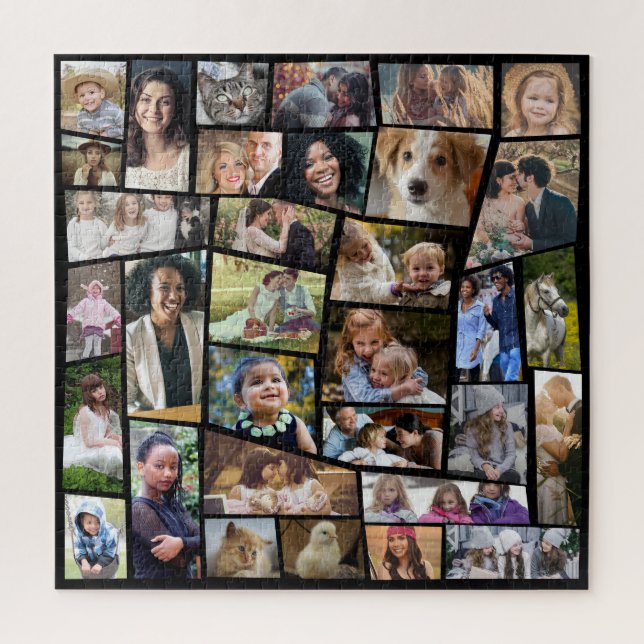 Puzzle Plantilla fácil de Collage de fotos familiar 33 Co (Vertical)