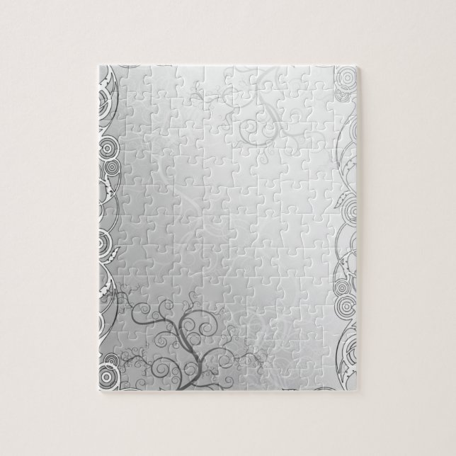 Puzzle Plantilla minimalista gris plata simple - personal (Vertical)